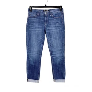 Banana Republic Jeans Women's Sz 26/2 Med Wash Skinny Fit Stretch Cuffed Cropped - Picture 1 of 7