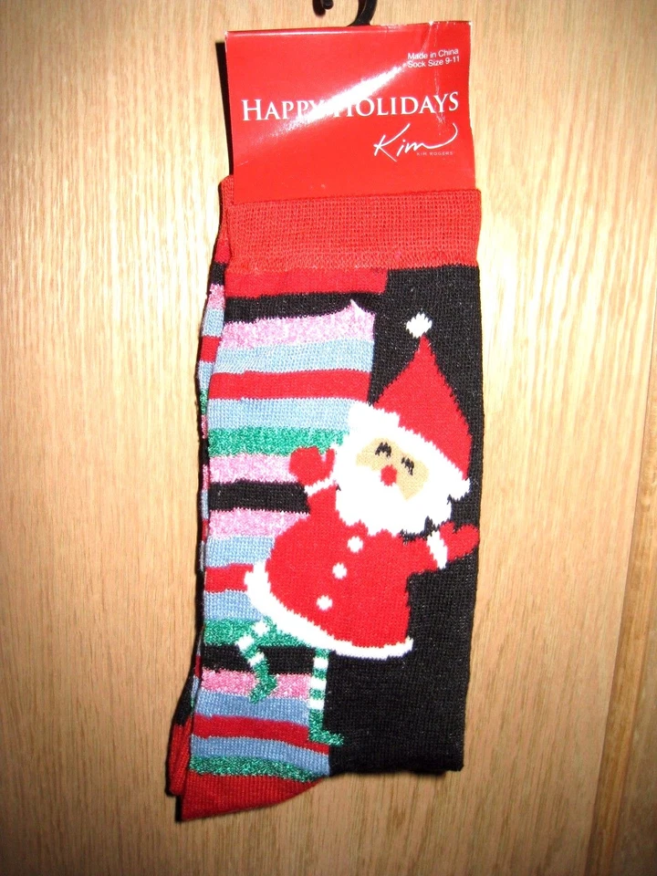 Kim Black-Multi Santa Novelty Christmas Socks - Image 1 of 1
