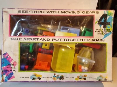 Mego VTG 4 Build Your Own Construction Set. Moving Gears See Through Chassis - Image 1 of 4