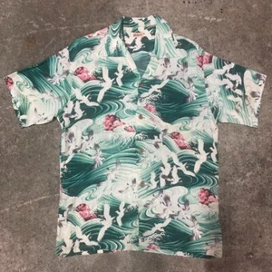 Camisa SUN SURF HAWAIANA Aloha 100% RAYON Aves Migratorias Talla L JAPÓN USADA - Imagen 1 de 4