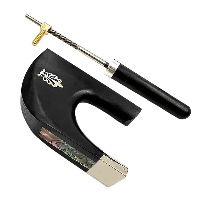 1Set 3/4 Double Bass carving flowers Bow Frog German Bass Bow Screws - Image 1 of 1