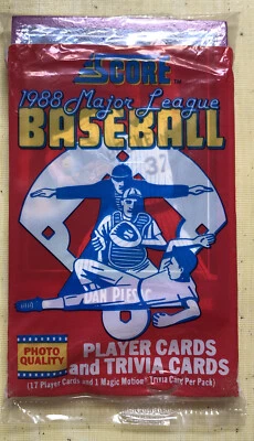 1988 Score Baseball Card Pack Dan Plesac Brewers (Top) Rob Ducey Blue Jays (Back - Image 1 of 2