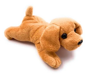 Plush Animal Stuffed Toy Cuddly Four-Legged Puppy Dog Length 18 cm Brown - Picture 1 of 3