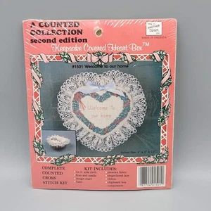 Vintage Keepsake Covered Heart Box Counted Cross Stitch Kit NOS 1501 - Picture 1 of 5