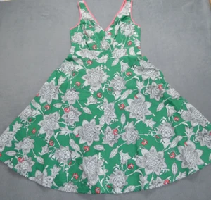 Boden Damen Größe 6P Kleid Kelly Grün A-Linie Preppy WW035 Blumenmuster - Bild 1 von 9