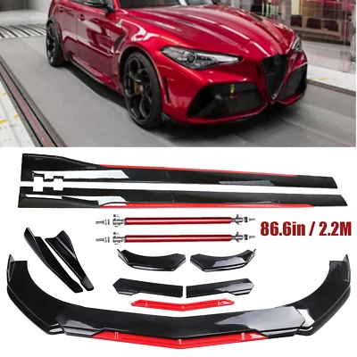 For Alfa Romeo Giulia GTA 2017-22 Front Bumper Lip Splitter Spoiler Side Skirt Foto 1 de 4
