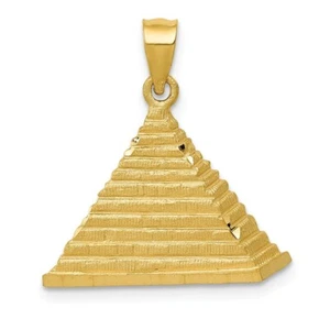 Charm De Pirámide De Egipto De Oro Amarillo Sólido De 14k - Imagen 1 de 3