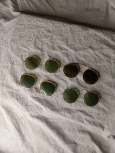 Konvolut Vintage grüne Gläser goldfarbenes Gestell Clip auf Sonnenbrille - Bild 1 von 9
