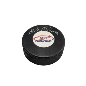 MIKE MODANO Signed United States of America Hockey Puck - Picture 1 of 2