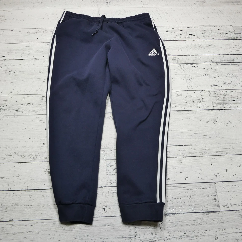 Pantalones deportivos Adidas Essentials polar talla 2XL azul bordado logotipo fútbol calentamiento Foto 1 de 4