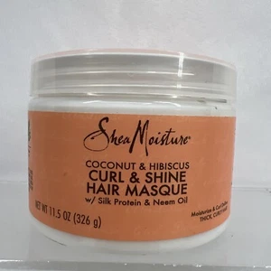 Shea Moisture Coconut & Hibiscus Curl Shine Hair Masque Mask 11.5 oz - Picture 1 of 6