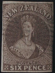 New Zealand - QV - 1862 - 6d black-brown - UH - SG41 - Bild 1 von 2
