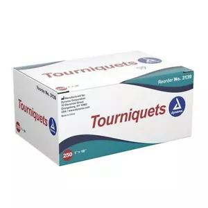 Box of Dynarex Synthetic Rubber Tourniquets Disposable 1" x 18" 250 Count #3139 - Picture 1 of 1