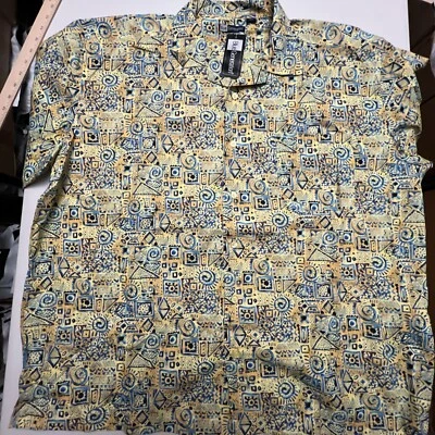 Blue Generation Shirt Mens 2XL Short Sleeve Button Up Collar Blue Yellow NWT - Image 1 of 4