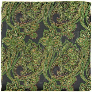 New Men's Polyester Woven pocket square hankie only green paisley wedding formal - Picture 1 of 2