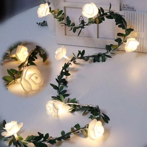 3M 20 Led Rose Flower Fairy String Lights Battery Powered Garland Party Decor AU - Picture 1 of 9