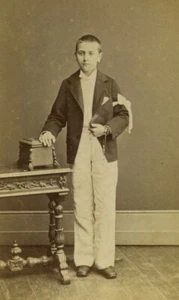 Frankreich Niort Junge Portrait Mode Kommunion altes CDV Foto Burgund 1870 - Bild 1 von 3