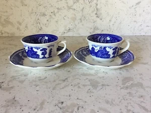 Anfora Blue Roses & Country Scene Teetasse und Untertasse 2er Set - Bild 1 von 8