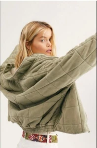 Free People Dolman Stepp Strick Jacke Moos Oversized Large und X-Large Neu F12 - Bild 1 von 16