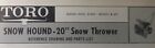 TORO SNOW HOUND Odśnieżarka 20" Części Ręczny spacer za modelem 31301-800001-up