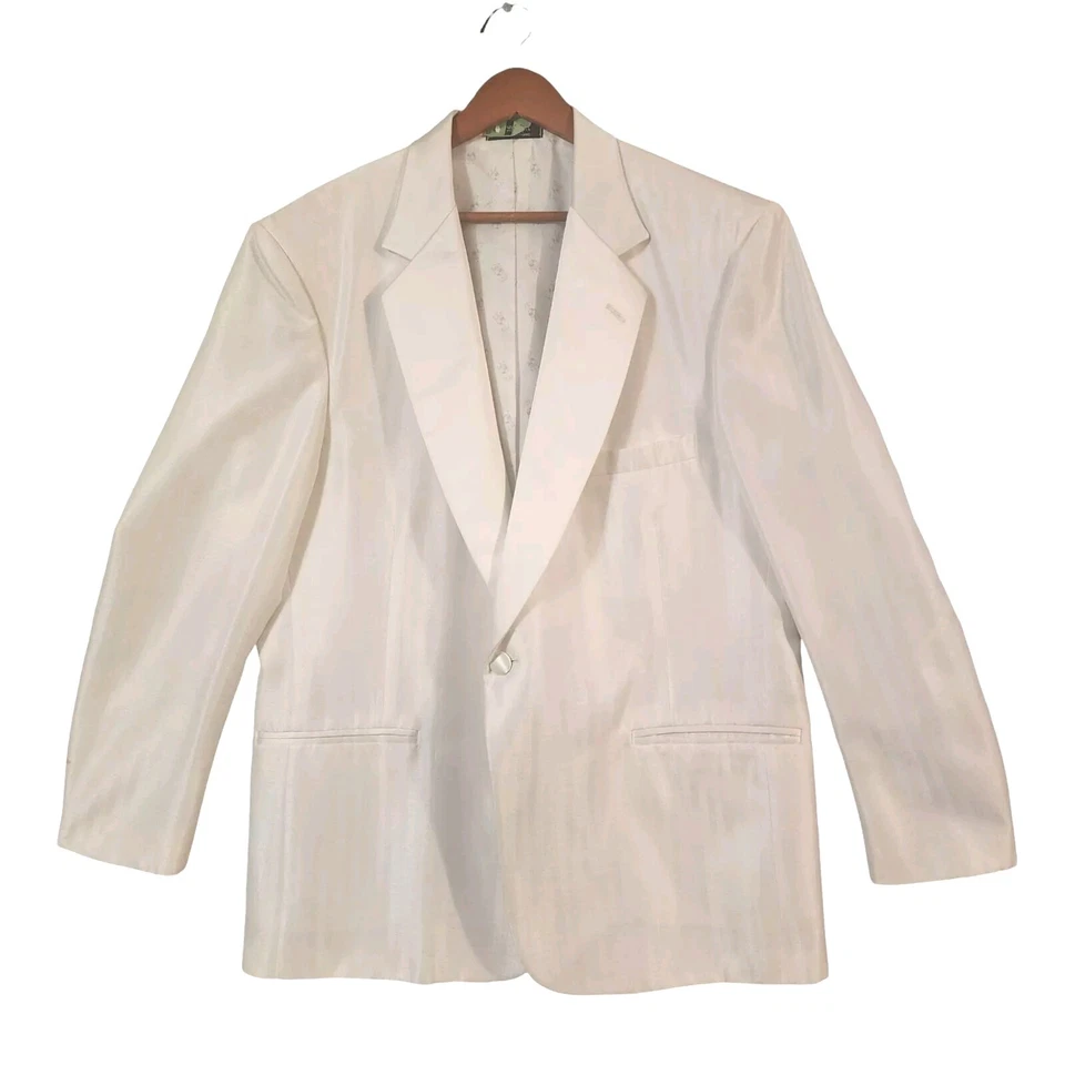 Abrigo Lord West Blazar Blanco Pecho Único Botón Manga Larga Talla 48L Foto 1 de 4