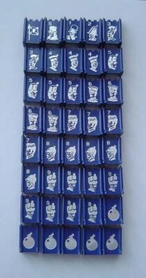 Vtg 1970 MB Stratego Board Game Replacement Parts 40 BLUE Playing Pieces - Image 1 of 3