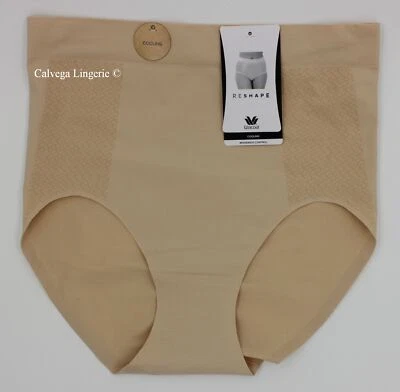 NUEVO CON ETIQUETAS WACOAL 809378 "Keep Your Cool" Control Shaping Brief Panty, Beige (263) Foto 1 de 4