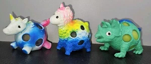 3 Squishy Soft Stress Relief Ball Toy Figure- Unicorn, Lama And Dinosaur - Picture 1 of 10