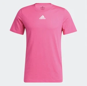 EK0162 Adidas Men's Amplifier Regular Fit Cotton T-Shirt Size Small Pink - Picture 1 of 1