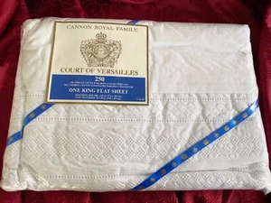 Cannon Royal Family Court of Versailles Embroidered King Flat Sheet DIAMANT - Picture 1 of 3