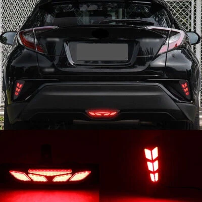 3Pcs LED Rear Bumper Reflector Light Car Fog Driving Brake for Toyota C-HR CHR — 第 1/4 张图片
