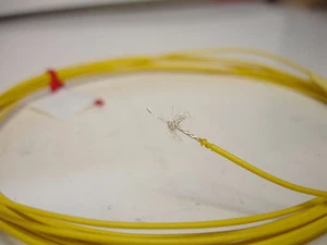 10 pies 39 AWG alambre de PTFE amarillo blindado chapado en plata microcoaxial - Imagen 1 de 4