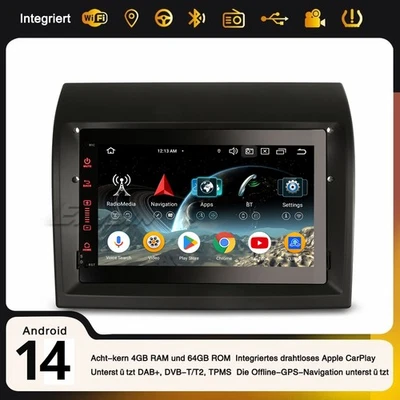 Carplay 64GB Android 14 Autoradio Navi Fiat Ducato Peugeot Boxer Citroen Jumper - Bild 1 von 4