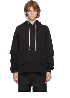 RICK OWENS DRKSHDW Black Cropped Hustler Hoodie Size Medium - Image 1 of 4