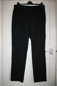 SIZE 14 SMART BLACK STRAIGHT LEG TROUSERS WITH STRETCH 30" LEG - Picture 1 of 4