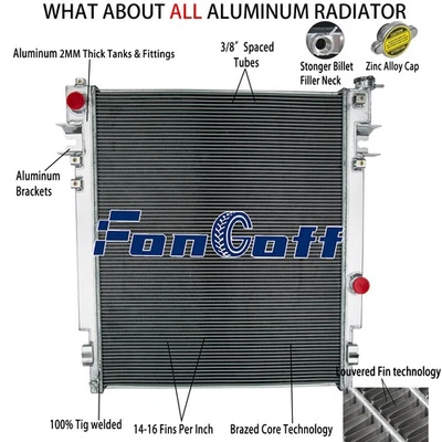 3-Rows Radiator For 2010-2012 Dodge Ram 2500 3500 4500 5500 6.7L Diesel #13296 Foto 1 de 4