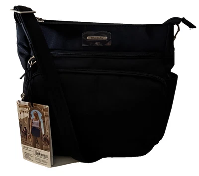 New Travelon Classic North South Crossbody Handbag Solid Black - Image 1 of 4