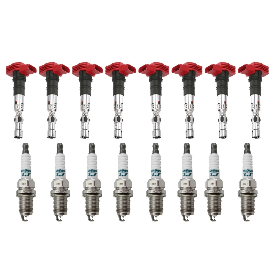 Eldor 8 Ignition Coils Denso Iridium Spark Plugs Kit for Porsche Audi Volkswagen - Image 1 of 1
