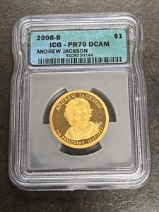 2008 S Andrew Jackson Presidential Dollar ICG PF 70 DCAM - Picture 1 of 4