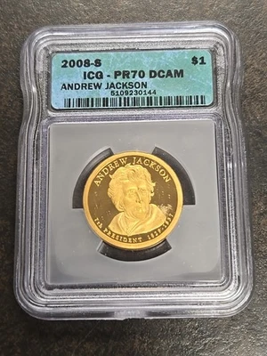 2008 S Andrew Jackson Presidential Dollar ICG PF 70 DCAM - Image 1 of 4