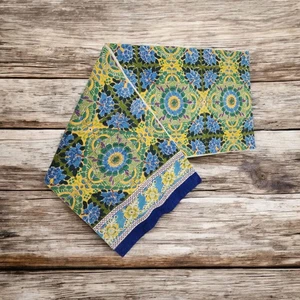 Pottery Barn Tischläufer Blumen hell Boho blau grün gelb Baumwolle 108"x18" - Bild 1 von 14