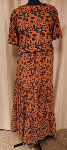 Hutch Maternity Tiered Maxi Dress. 4X - Tangerine & Blueberry - Picture 1 of 9