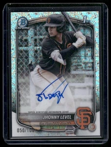 2025 Bowman Chrome  Jhonny Level Mini Diamond /100 Auto 1st Bowman #CPA-JL - Picture 1 of 2