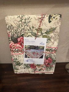 April Cornell Merry Tablecloth 60 x 84" Floral Christmas Oblong New - Picture 1 of 7