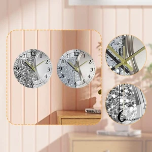 Wall Clock Stylish Creative Round Silent for Indoor Dining Room Living Room - Picture 1 of 12