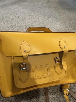 CAMBRIDGE SATCHEL CO. MUSTARD MATTE YELLOW LEATHER WOMENS LEATHER SATCHEL BAG - Image 1 of 3
