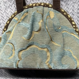 Offhand Designs Vintage-inspirierte Handtasche Handtasche Polsterstoff Samtbesatz Kunst - Bild 1 von 12