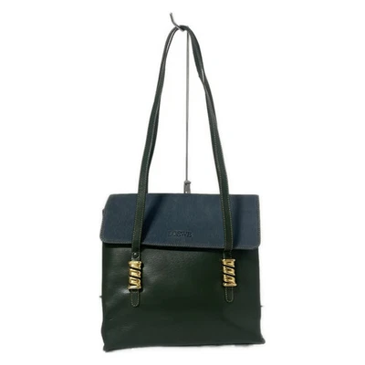 Auténtico Bolso de Hombro LOEWE Velázquez - Verde Oscuro Azul Gris Cuero Nubuck Foto 1 de 4