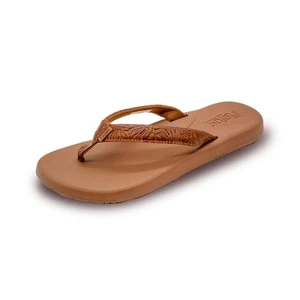 FloJos Rosita Artisan Memory Damen-Flip-Flop-Sandalen Größe wählbar schwarz/hellbraun - Bild 1 von 16