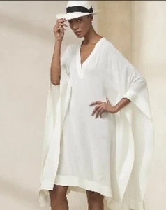 Size 6 Cream Ralph Lauren Purple Label Gaelle Linen Voile Day Dress W/ Silk Slip - Picture 1 of 11